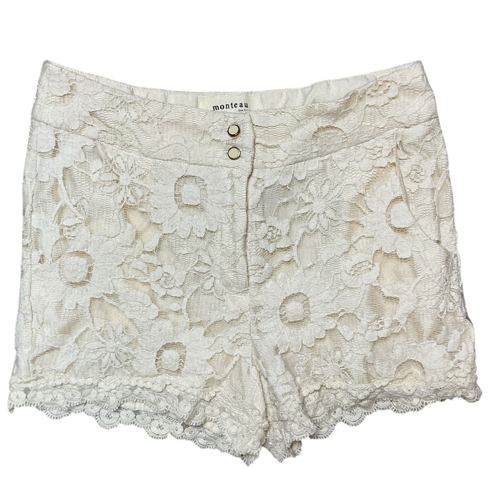 Monteau Cream Lace Women's Shorts